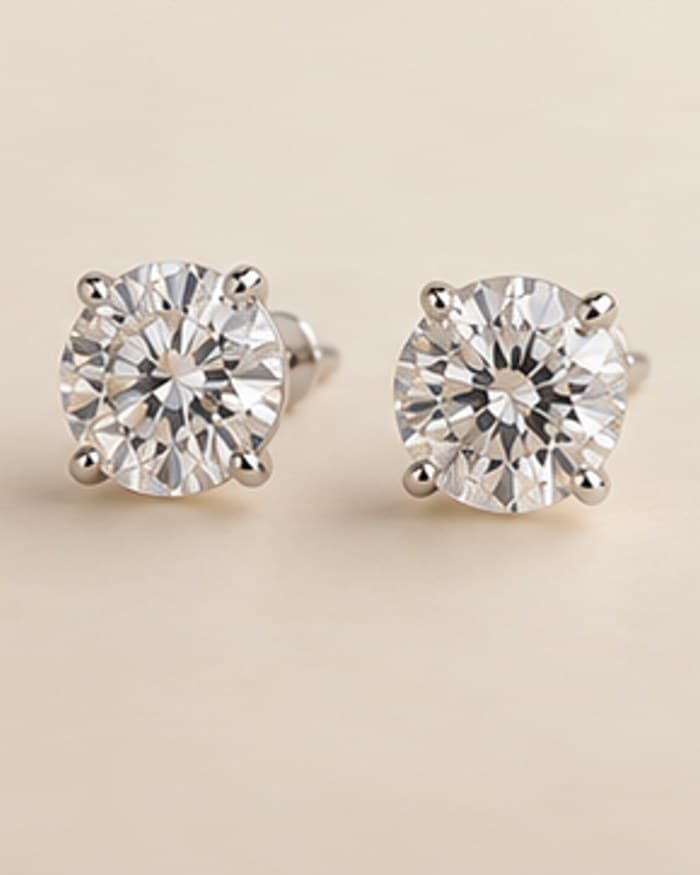 The Aira Diamond Studs detail view