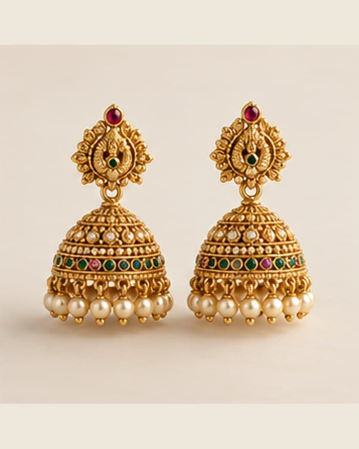 The Gulab Jhumkas, 22K jewellery