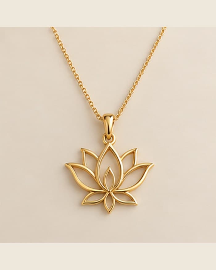 The Lotus Gold Pendant, 22K jewellery